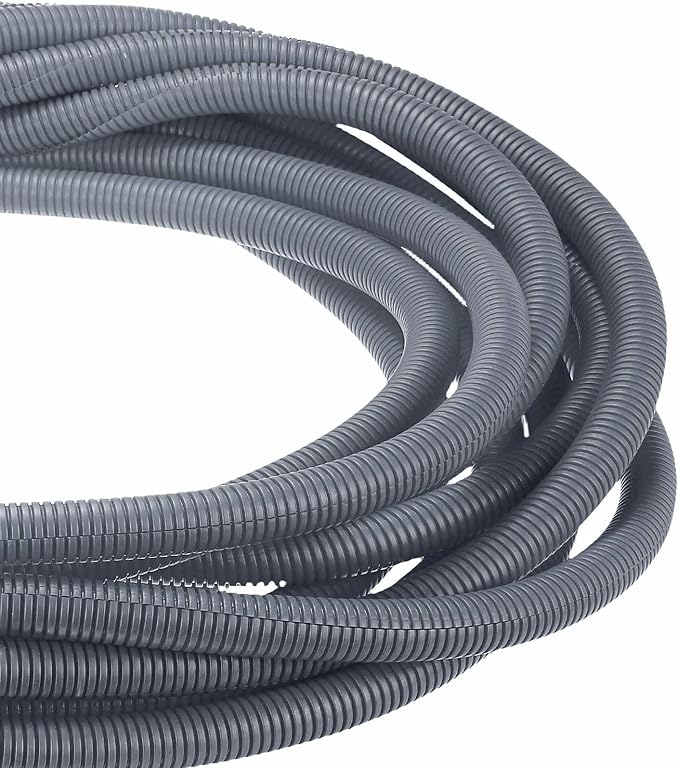 DMiotech 10ft Wire Loom Split Tubing 3/4 Inch(19.1mm) ID, Cord Protectors from Pet Flexible Conduit Cable Management for Office Home Garden, Gray