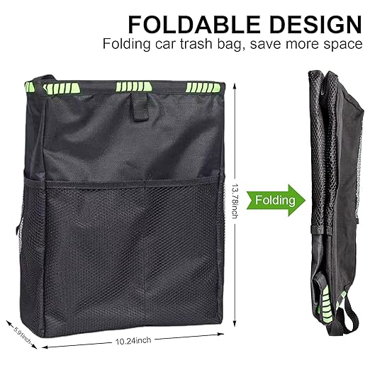 Car Trash Can, Car Trash Bag Hanging, 3.5 Gallons Ultra Large Capacity Organizer and Storage with Adjustable Straps, Leakproof Lining (Pack of 4)