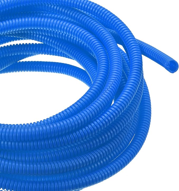 DMiotech 25ft Wire Loom Split Tubing 1/4 Inch(6.5 Mm) ID, Cord Protectors from Pet Flexible Conduit Cable Management for Office, Home, Garden, Blue