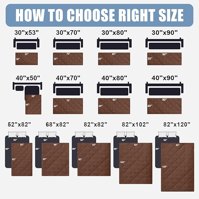 Smiry Waterproof Dog Bed Cover Pet Blanket, Soft Washable Dog Blanket for Furniture Bed Couch Sofa Reversible, Checkered (52"x82", Brown/Chocolate)