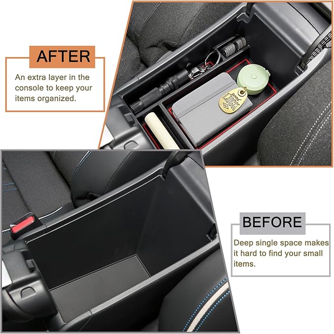 HGWEI Center Console Organizer Tray Compatible with Honda HRV 2023 2024 2025 2026 Accessories, Armrest Storage Box for HRV EX/EX-L/LX/SE/Sport/Touring, Red Trim