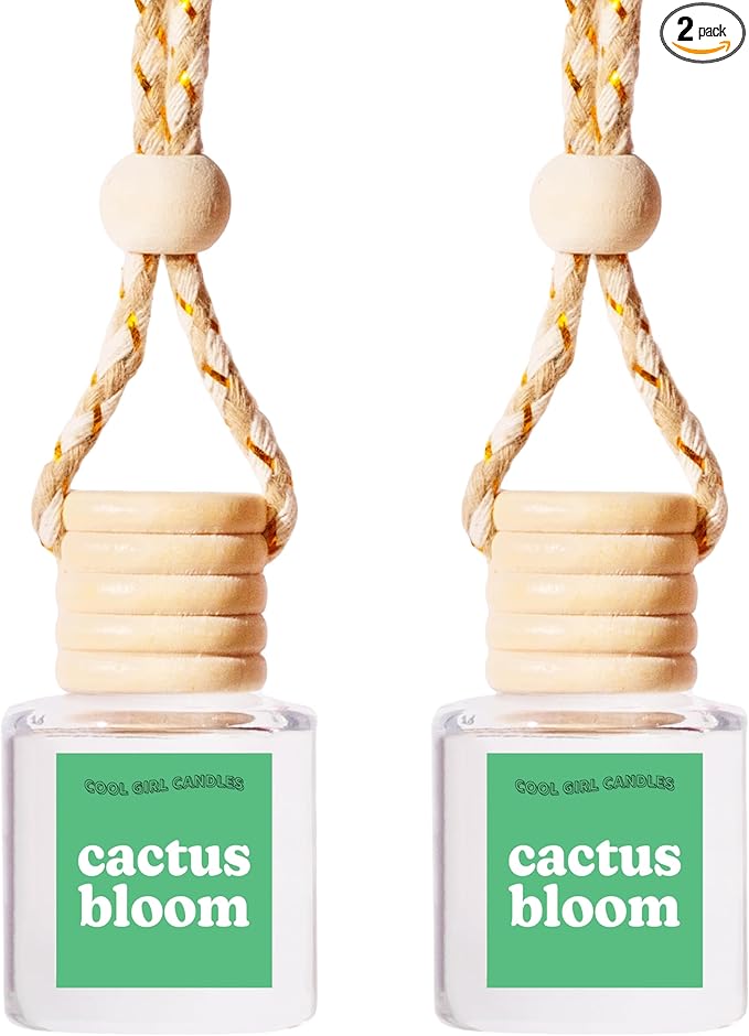 COOLGIRLCANDLES Cactus Bloom Car Air Hanging Fragrance Oil Diffuser - Essential Oils Air Freshener for Automobiles, Long Lasting Scents Aromatherapy