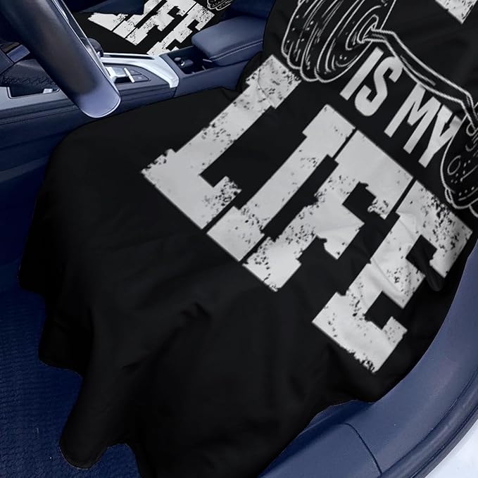 2 Pack Car Towel Seat Covers with Storage Bag, Multifunctional Towel for Gym Outdoor Sport, Picnic, Beach, Pet Dog Travel,Non-Slip Washable Car Seat Protector (Gym is Life)