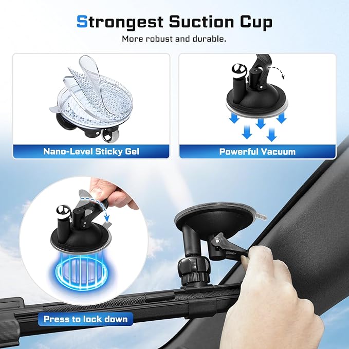 2026 Retractable Windshield Sun Shade Automatic Car Sunshade for Windshield, UV & Heat Protection, Keep Cool and Protect Interior, Adjustable Universal Fit for Car Trucks SUVs (Not for Large Trucks)