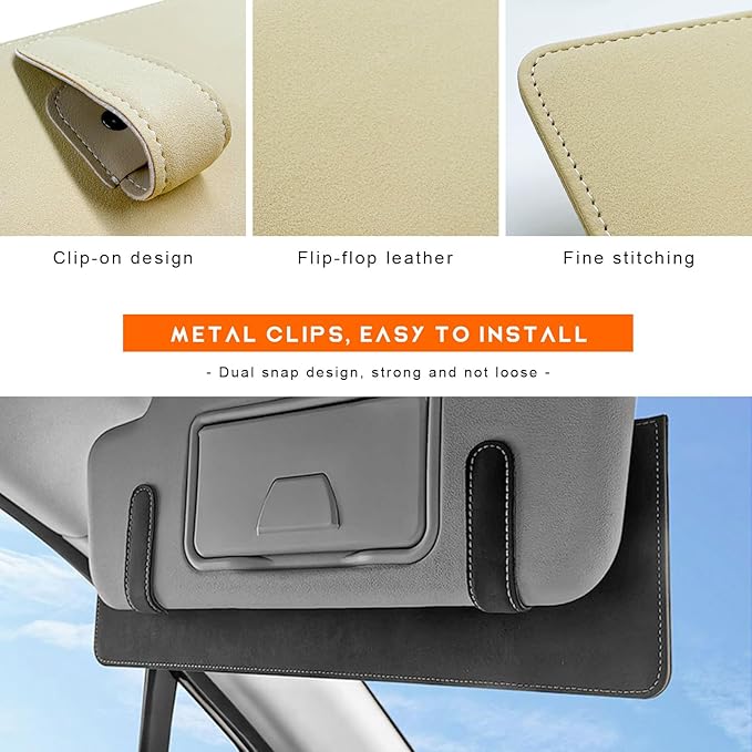 Sun Visor Extender for Car, Anti-Glare Sunvisor Extension Shade Attachment for Safe Driving, Clip-On Sun Blocker Sunshade Extender Protect Driver Passenger from UV Rays (Beige)