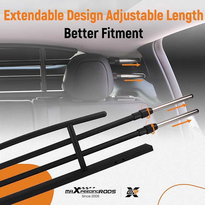 maXpeedingrods Dog Car Barrier for Tesla Model Y 2021 2022 2023 2024, Pet Barrier Heavy-Duty Metal Stainless Steel Dog Divider for SUV