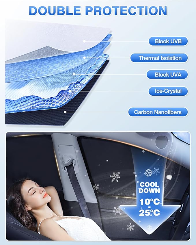 Canvcle Sunshades for 2024 2025 2026 Chevrolet/Chevy Blazer EV (NOT for Chevrolet Blazer) Accessories Windshield Sun Shade Side Rear Window Shade Cover Sun Visor Shield Privacy Protection Black 8PCS