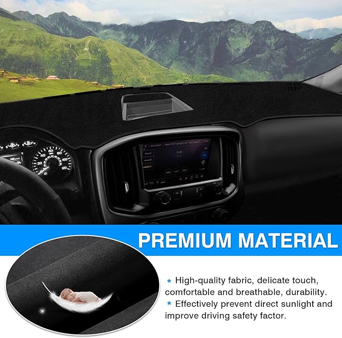 Autorder Dashboard Cover Mat for 2015-2020 2021 2022 Chevrolet Chevy Colorado Accessories Dash Cover Flannel Dash Mat Sunshade Glare UV Rays Protector