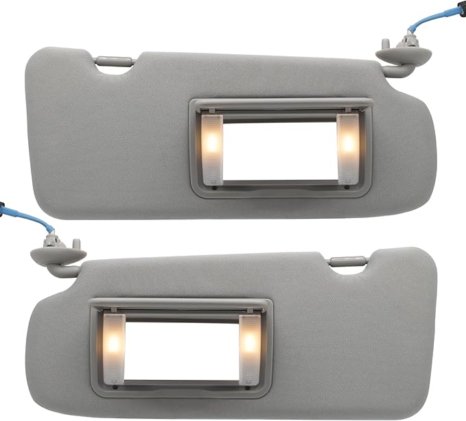 NHILES Driver & Passenger Side Sun Visor Compatible with Honda CRV 2017 2018 2019 2020 2021 2022 Sunshade Number 83280TLAA12ZB 83230TLAA12ZB Color: Gray