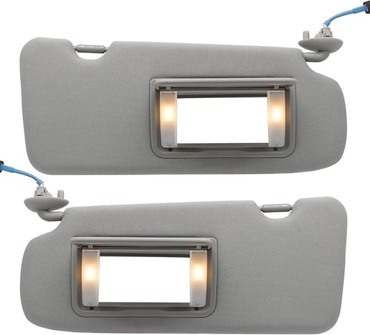 NHILES Driver & Passenger Side Sun Visor Compatible with Honda CRV 2017 2018 2019 2020 2021 2022 Sunshade Number 83280TLAA12ZB 83230TLAA12ZB Color: Gray