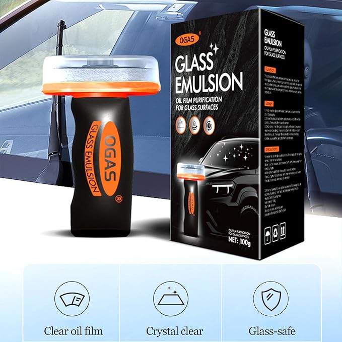 Glass Cleaner Glass Oil Film Cleaner for Car, Windshield Cleaner Tool for Automotive Windshield, Window, Mirror, Improve Windshield Clarity and Visibility for Safe Driving (1)