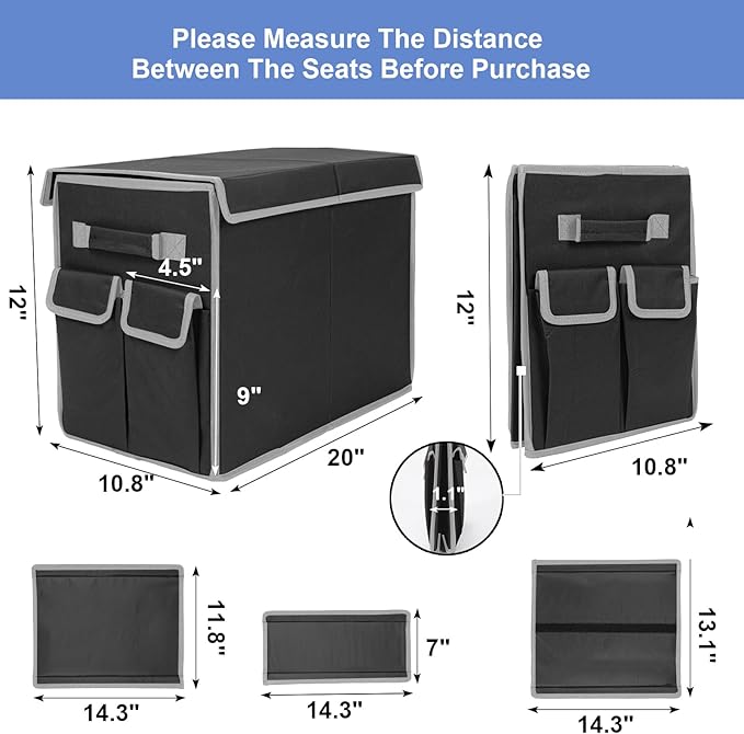Seat Extender for Dogs up to 200lbs, Back Seat with Storage Pockets, Collapsible Front & Backseat Extender for Large, Medium and Small Dogs(Grey&Black)