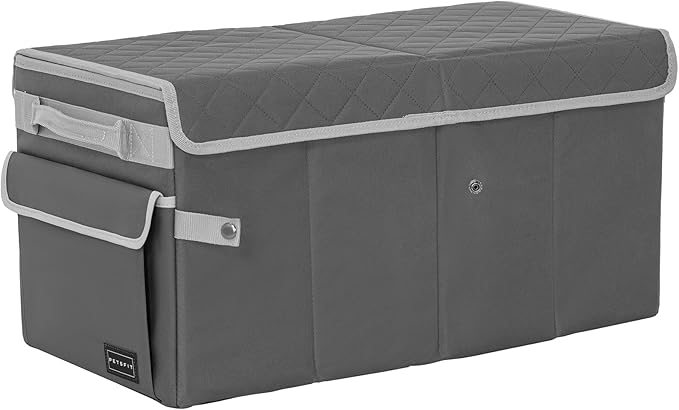 PETSFIT Seat Extender for Dogs, Dog Car Seat Extender for Front and Back Seat, Collapsible Car Organizer Trunk for Dogs Up to 90 LBS (Grey)