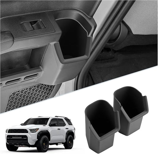 SKTU 2PCS for 2025 2026 Toyota 4Runner Accessories Cup Holder for 2025 2026 Toyota 4Runner Rear Door Cup Holder 4Runner 2025 2026 Accessories Durable Rubber Rear Door Storage Box