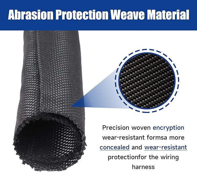 Automotive Wire Sheathing Split Wire Loom Braided Mesh Woven Cable Sleeve for Wires/Cable Cord Protector (3/4" - 36 Feet)