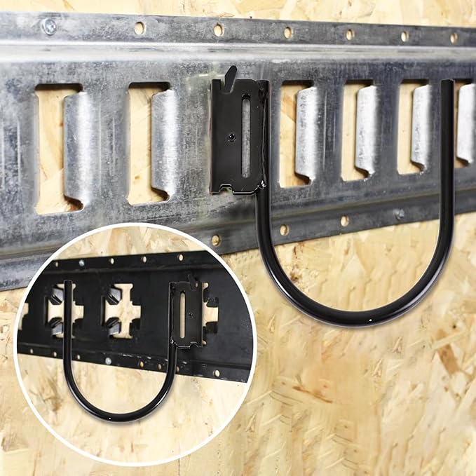 ENJ Black 10 Pack Durable Heavy Duty E-Track J Hooks E Track Accessories for Enclosed Trailer,Workshop & Garage,Maximum Load 1400 Pounds