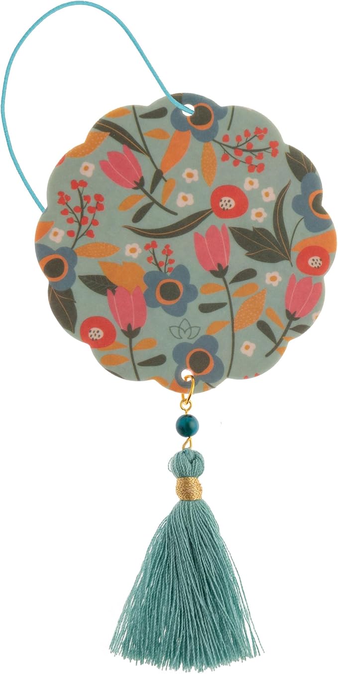 Karma, Essential Oil Air Freshener for Cars Set of 2, Home & Office - Colorful Decorative Hanging Air Freshener with Tassel, Follow Your Rainbow Mango Scented