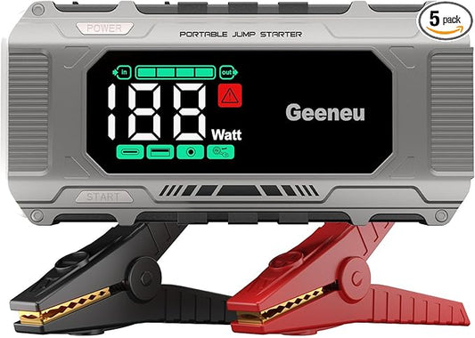 Battery Jumper Starter Portable 6000A Car Jump Starter, 12V Jump Box for Car Battery Charger Power Pack for 8.5L Gas/7L Diesel, QC 18W, Large Screen,150W DC, Lights
