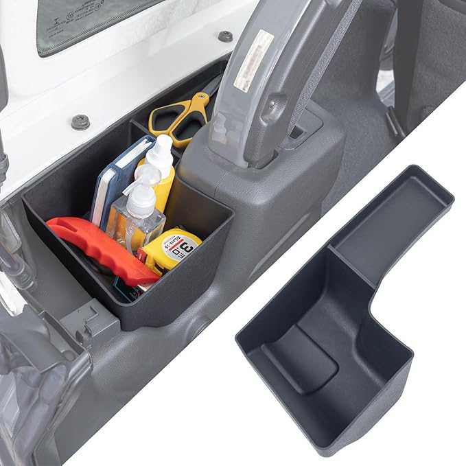 Drive Side Wheel Well Storage Bin Rear Trunk Organizer Tray Compatible with 2018-2022 2023 Jeep Wrangler JL JLU 2/4-Door Accessories Rear Trunk Cargo Extra Storage(Soft TPU Material, Anti Noise)