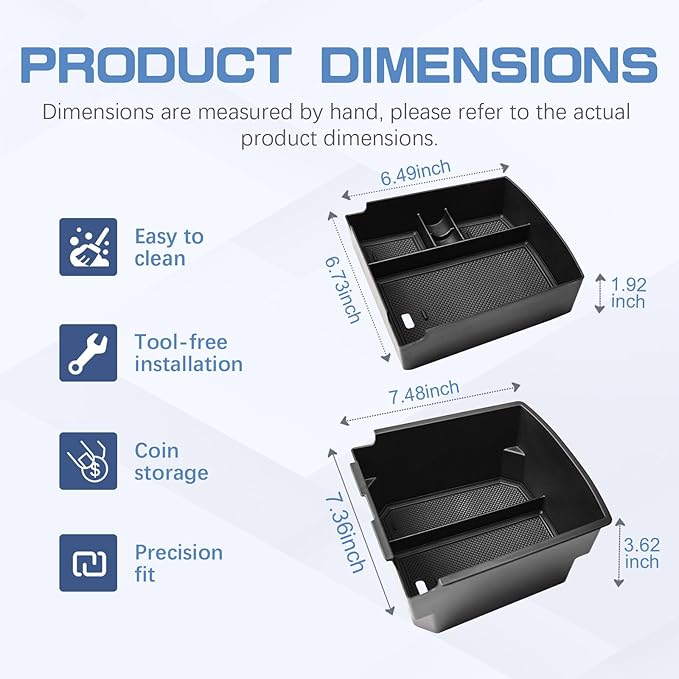 EDBETOS Double-Layer Center Console Organizer for 2025 2026 Hyundai Tucson Including (Gas:Limited), (Hybrid: Blue/SEL Convenience/N Line) and (Plug-in Hybrid: Limited/SEL), Fits Electronic Shift Only