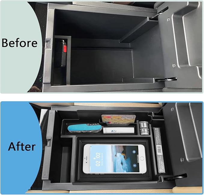 EDBETOS Center Console Organizer Tray Compatible with Nissan Pathfinder Accessories 2022 2023 2024 2025 2026 R53 Interior Secondary Armrest Storage Glove Box Divider ABS Material, Black Trim