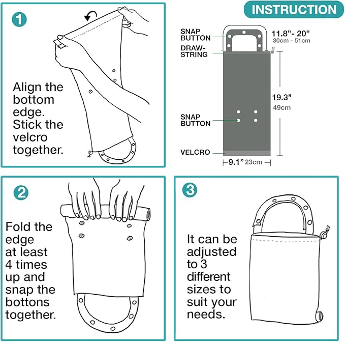 Waterproof Car Trash Bag Reusable Portable Garbage Can with Drawstring Top Adjustable Hanging Strap Leakproof & Washable for Cars SUVs & Trucks (Leaves)