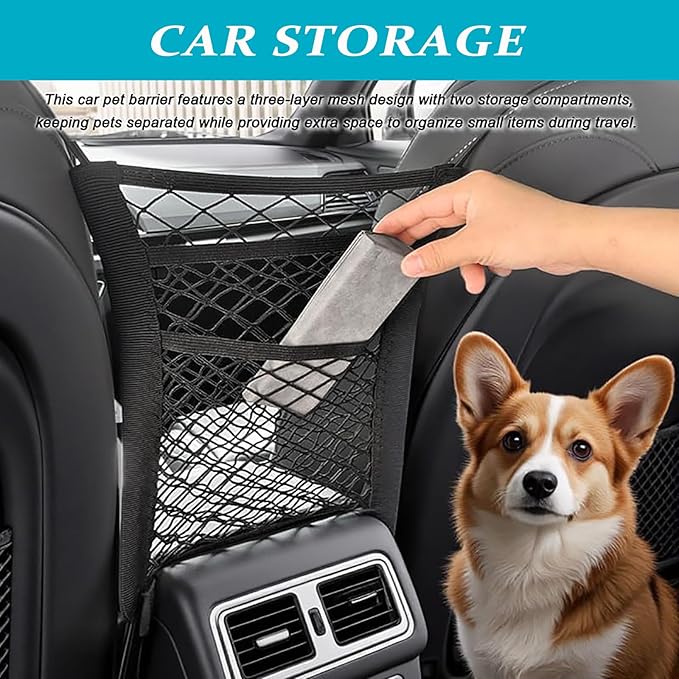 Car Pet Barrier Mesh for Back Seat for Subaru Crosstrek Limited 2019–2025, Heavy-Duty Dog Safety Net Scratch-Resistant Divider for Cars,Breathable & Secure Travel Guard,B