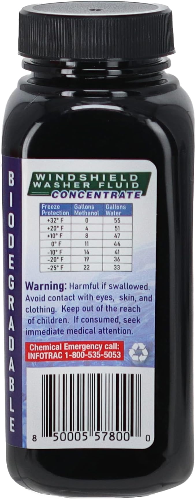 Qwix Mix Windshield Washer Fluid Concentrate, 1 Bottle Makes 55 Gallons - 100% Biodegradable Grime & Dirt Remover, Superior Commercial Grade Glass Cleaner, Single