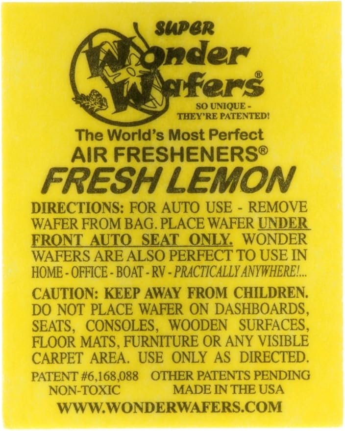 Wonder Wafers 25 CT Individually Wrapped Fresh Lemon Air Fresheners