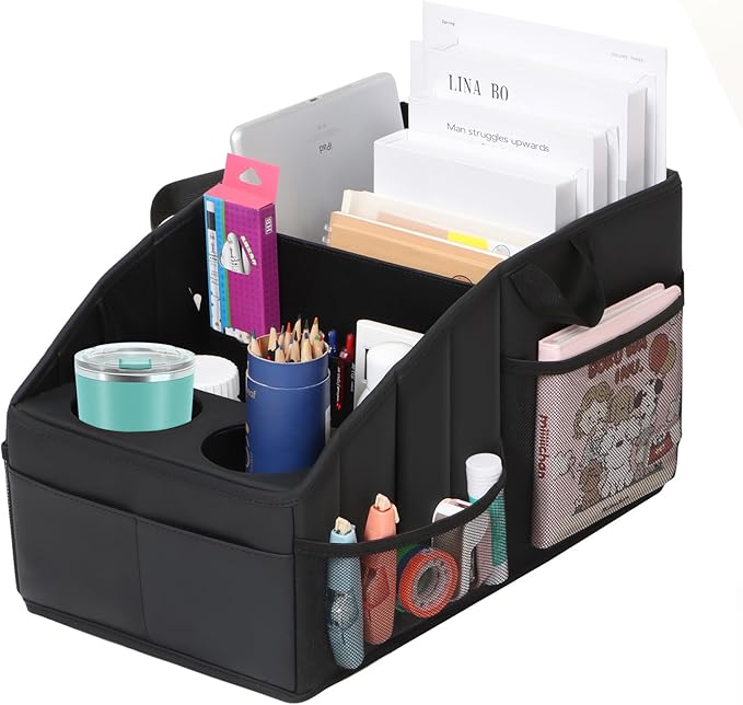 Car Storage,Car Backseat Organizers, Support Up to 33 LB of Weight Front Seat Organizer, Floor Organizer for SUV Truck(Gray black)