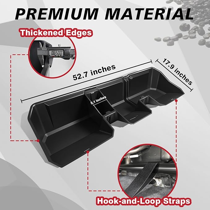 VaultsOnWheels Under Seat Storage Box Fit for 2026 2025 2024 Tesla Cybertruck Accessories, Console Organizer Truck Tool Box Custom Fit Detachable Underseat Organizer