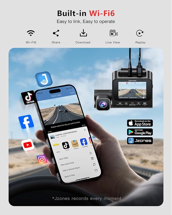 4K 3 Channel Dash Cam Front and Rear, Dash Camera for Cars, STARVIS 2 Sensor Dash Camera with HDR Night Vision, 24H Parking Mode Car Camera with GPS, Loop Recording