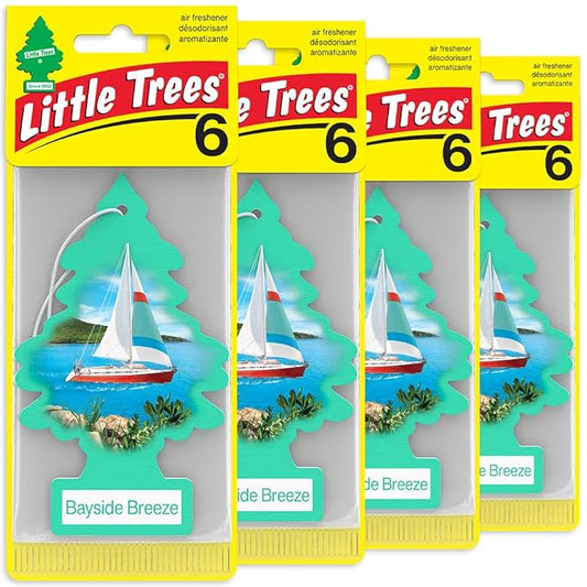 LITTLE TREES Car Air Freshener | Hanging Tree Provides Long Lasting Scent for Auto and Home | 24 Air Fresheners |Bayside Breeze