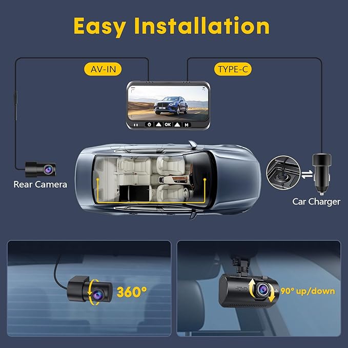 Front and Rear Dash Cam for Car: 4K+1080P Dual Dashcam Record Every Moment for Accident Evidence - 5G WiFi Quick Video Access 15-Min Install by Befumly