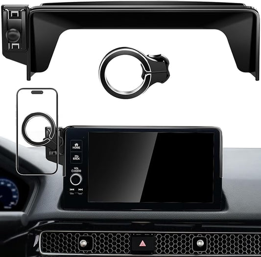 pop-tech Magnetic Phone Holder for Honda Civic 11th Gen 2022 2023 2024 2025 2026, 360° Car Screen Phone Mount Made for Civic Hatchback Sedan Touchscreen, Compatible with Magsafe iPhone Accessories