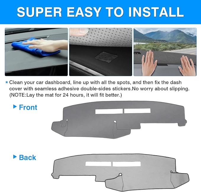 Autorder Gray Dashboard Cover Mat for 1988-1994 Chevy Chevrolet Silverado/GMC Sierra C/K 1500 2500 3500 Pickup Truck/1992-1994 GMC Yukon/Chevy Blazer Suburban Accessories Dash Cover Polyester Dash Mat
