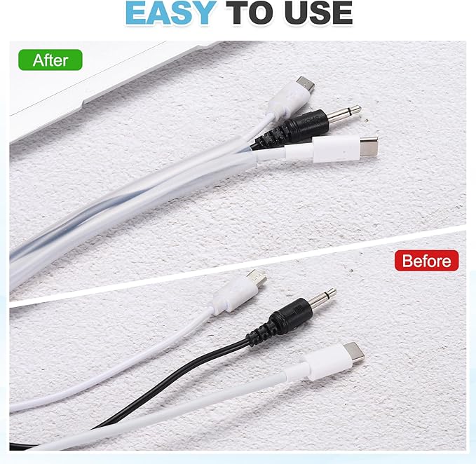 MECCANIXITY 1 m Split Silicone Cable Sleeve Tubing, ID 18mm Clear Split Silicone Tube Cord Organizer Wire Shielding Sheathing Wrap for USB Charge Power Cord Audio Video Cable
