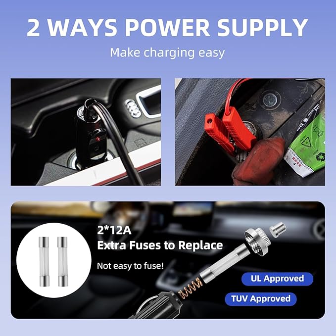 Electric Jack BENYAN 5 Ton Car Floor Jack Kit with Inflator Pump | 12V Portable Car Hydraulic Jack with LED Light for SUV MPV Sedan | Lifting Height Range 6 to 17.7 Inch Black