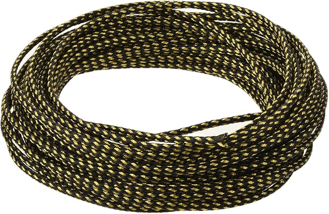 Aicosineg 32.81ft PET Flexible Braided Cable Sleeve 0.12inch Width Wire Loom Sleeving and Organizer Flexible Wire Mesh Sleeve Wrap Protector for TV Audio PC Cords from Pets Chewing Black and Gold
