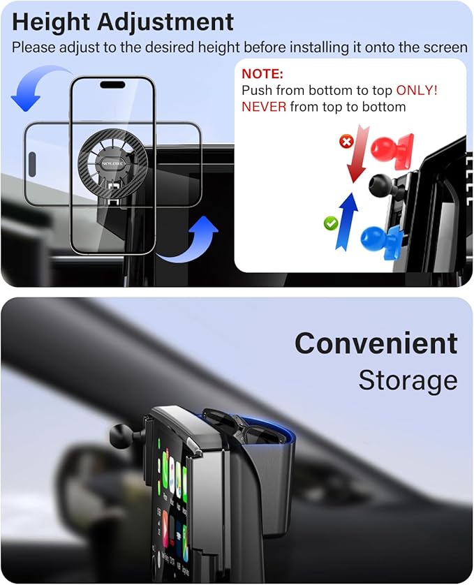 SKYLOTEC Car Phone Holder for BMW 7 Series i7 2023 2024 2025 Accessories 10.25-Inch Screen Fixed Clip, Automobile Cradles Magnetic Phone Mount Compatible with MagSafe, Strong Magnets Cell Phone Base
