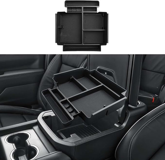 ECOZEN Center Console Organizer For 2021-2026 Chevy Tahoe/Suburban(Premier/High Country) & Yukon/Yukon XL(Denali/Denali Ultimate) Accessories Upgraded - Only Fit For Power Sliding Center Console