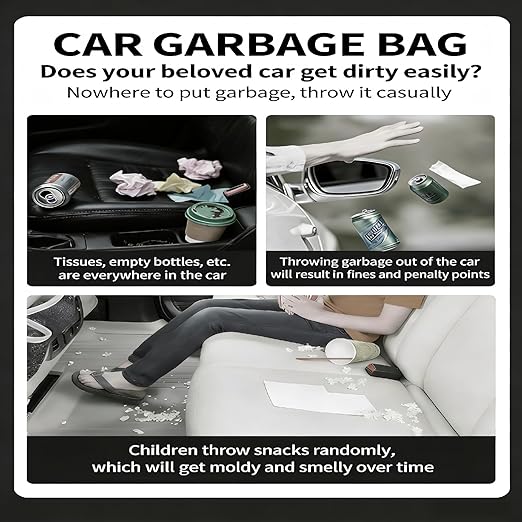 Car Trash Bags Hanging, 50 Pack Leakproof Waterproof Auto Garbage Bags