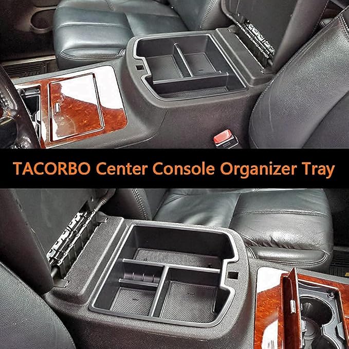 TACORBO Center Console Organizer Tray for 2007-2014 GMC Sierra 2500 3500 Accessories Yukon XL Silverado 2500 3500 Suburban 1500 Tahoe / 07-13 GMC Sierra 1500 Chevy Silverado Suburban 2500 Avalanche