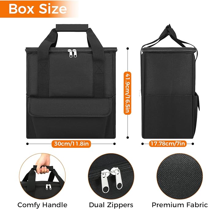 Car Jumper Starter Storage Bag Compatible with DEWALT DXAEJ14 & Power Inverter, Carrying Case Holder Container, Foldable Organizer with Pockets for Jump Starter, Air Pump（Box Only）