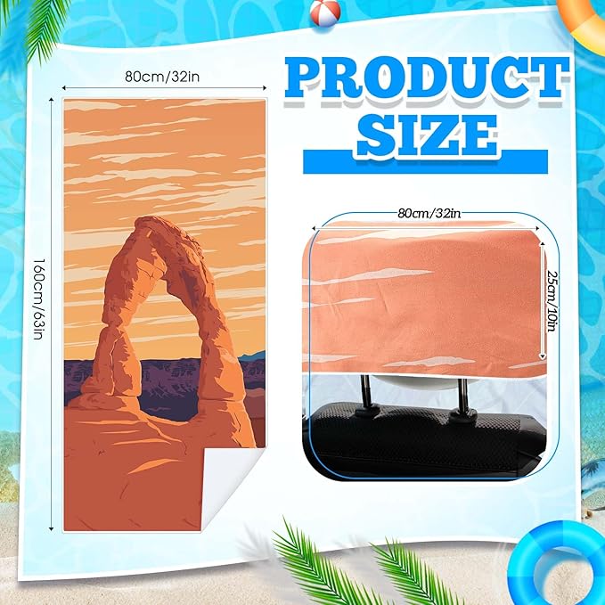 Hahafelt 2 Pack Car Seat Towel Covers with Storage Bag 63 x 32 Inch Athletic Running Towel Seat Sweat Washable Non Slip Cover Gift for Car Outdoor Sport Activities (Arch)