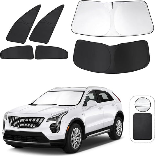 TINGLU Window Shades for Cadillac XT4 2019-2024 2025 Accessories Car Side Full Windows Windshield Sun Shade Sun UV Rays & Privacy Protection for Camping,Napping,and Relaxing 6PCS