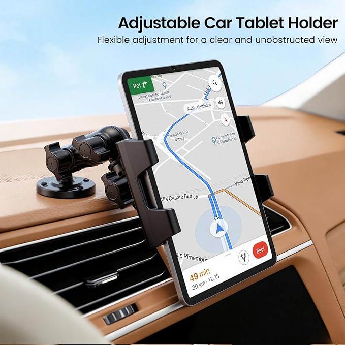 OHLPRO Heavy Duty Truck Tablet Mount - Drill Base iPad Dashboard Holder, 360° Rotating 2-Stage Adjustable Arm for 5-13" Tablets, Secure Multi-Surface Mount for Commercial Vehicles, Wall, Desk