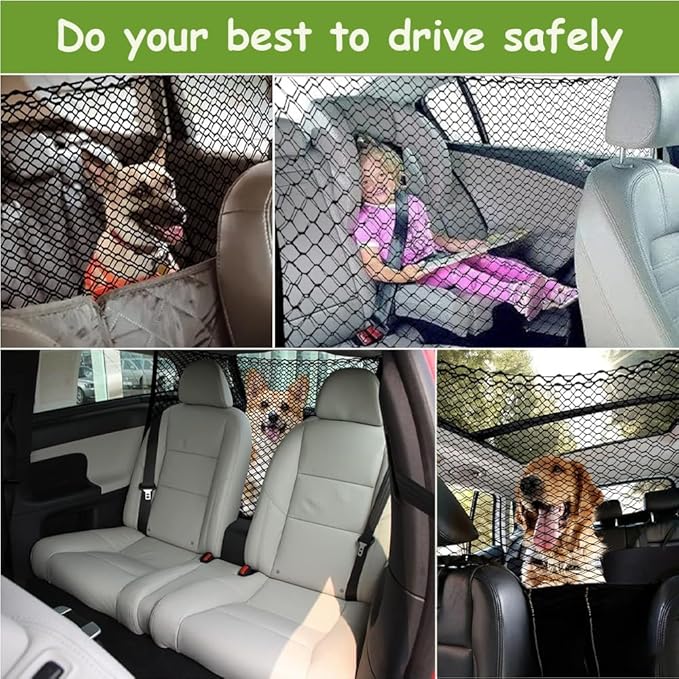 Dog Barrier for Car for BMW X5 1999–2025, Adjustable Pet Barrier Lightweight Flexible Mesh Stretchable Net Easy to Install Dual Layer Barrier Guard