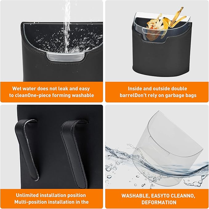 1Pc Car Trash Can and 4Pcs Car Coasters for Vehicle, Home, Office, Multipurpose, Car Accessories for Men and Women