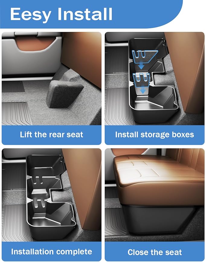 FengYu Under Seat Storage Box - Compatible with 2019-2026 Dodge Ram 1500 Crew Cab (New Body Style),Heavy-Duty Truck Organizer Under Back Seat Organizer Box